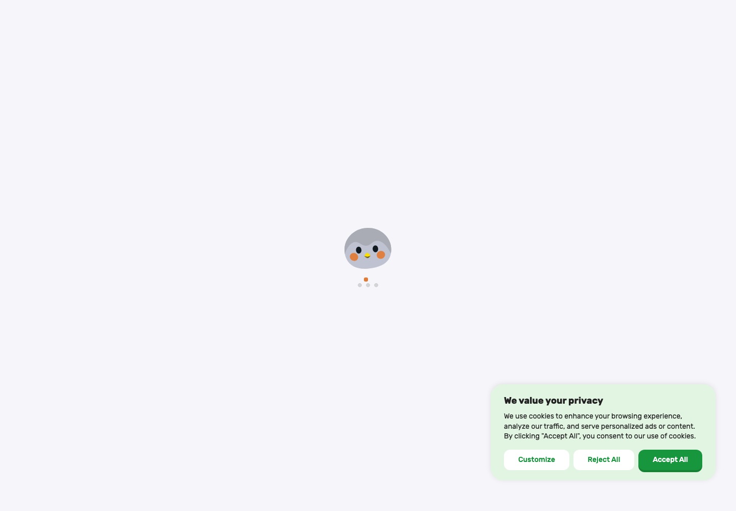 Finch landing page screenshot