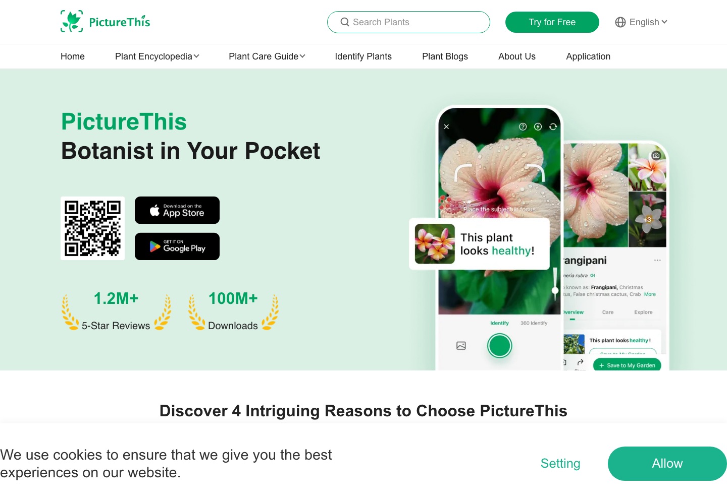 PictureThis landing page screenshot
