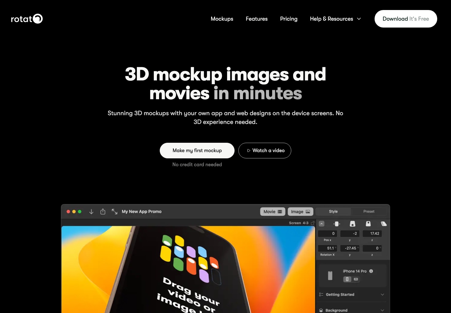 Rotato landing page screenshot