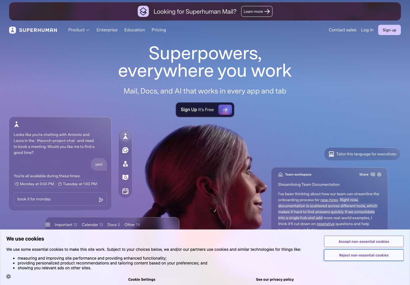 Superhuman landing page screenshot